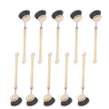 10er Set Rosshaarspülbürsten Holzspülbürsten mit Naturhaar u. langem 29cm Griff