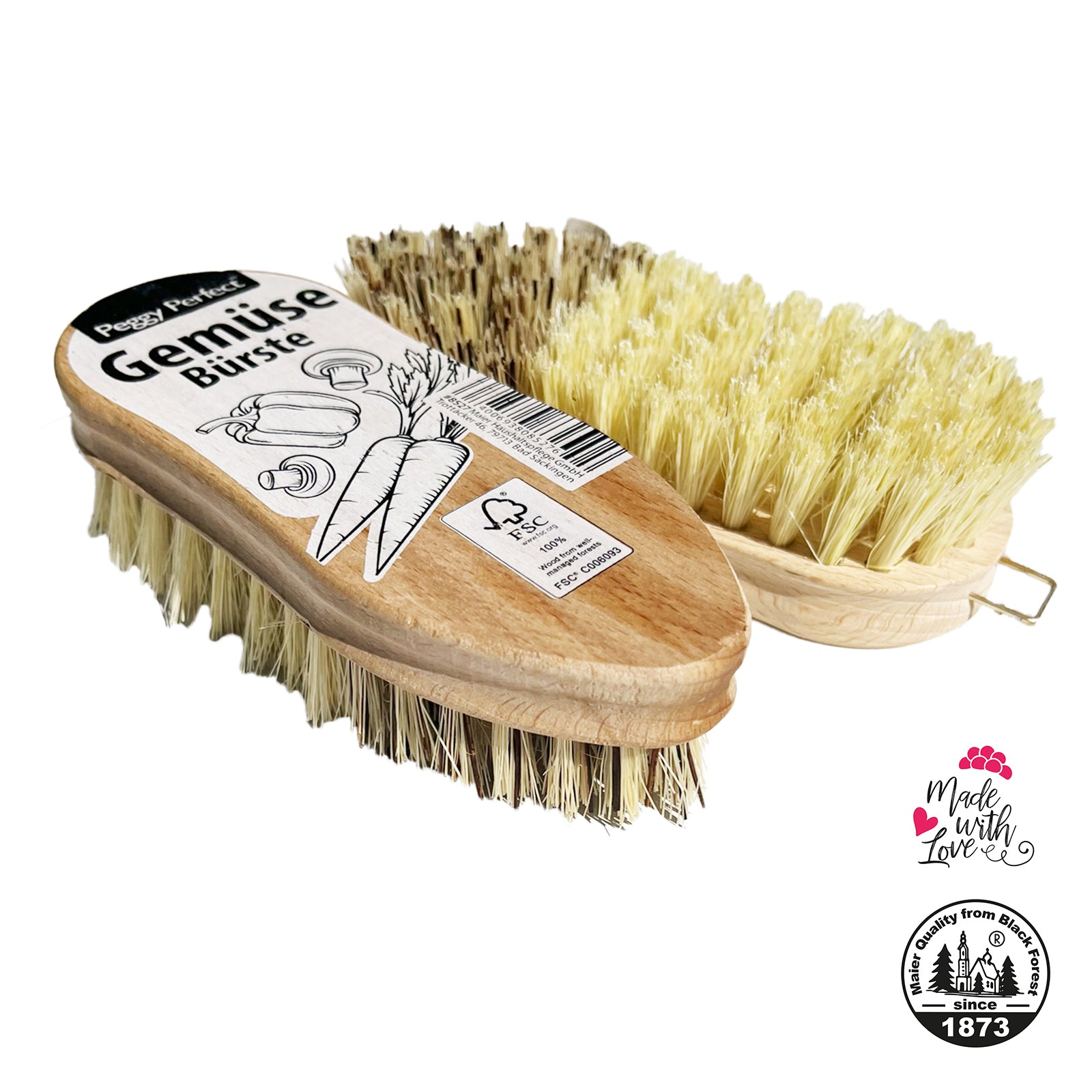 Gemüsebürste Kartoffel- Obst- Küchenbürste Holz Naturbürste Fiber & Unionborsten