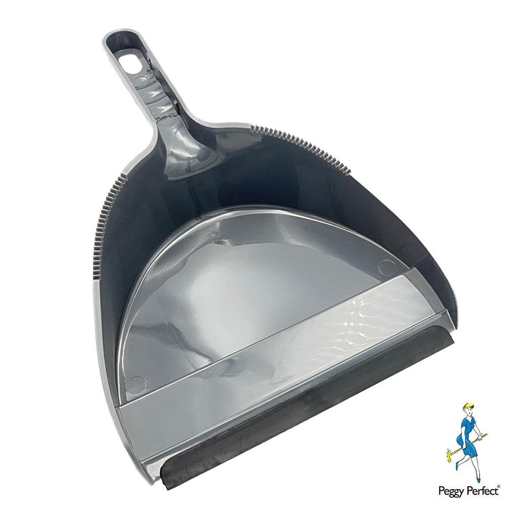 Gummibesen Rubber Broom Set mit Teleskopbesen & Kehrgarnitur grau Haarreinigung