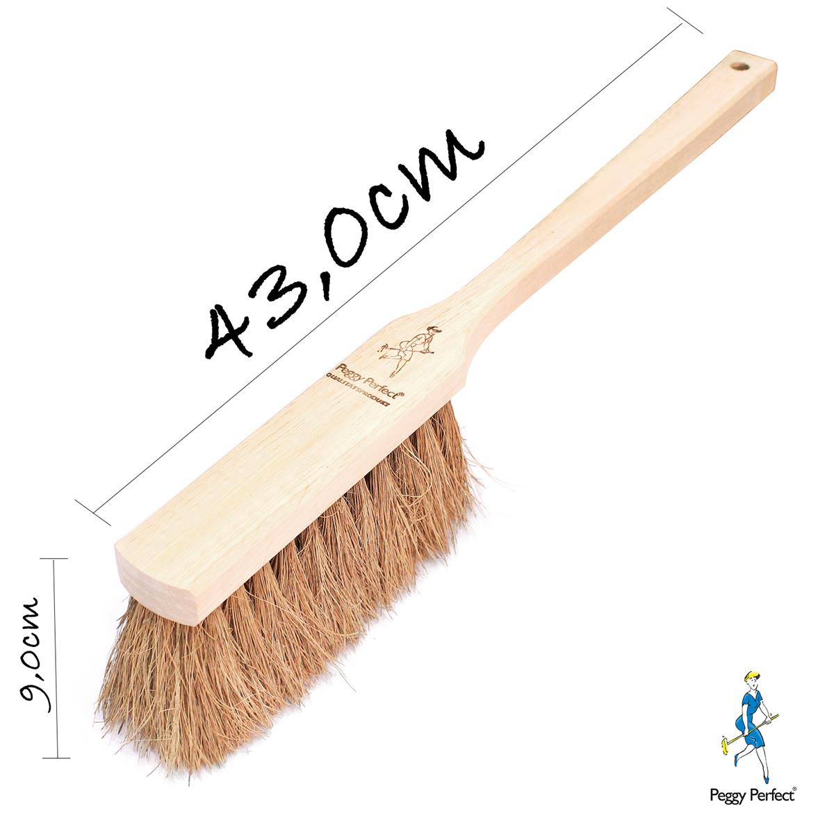 Kokos Langstielhandfeger Handfeger Holz Natur Borsten Outdoor langer Stiel 43cm