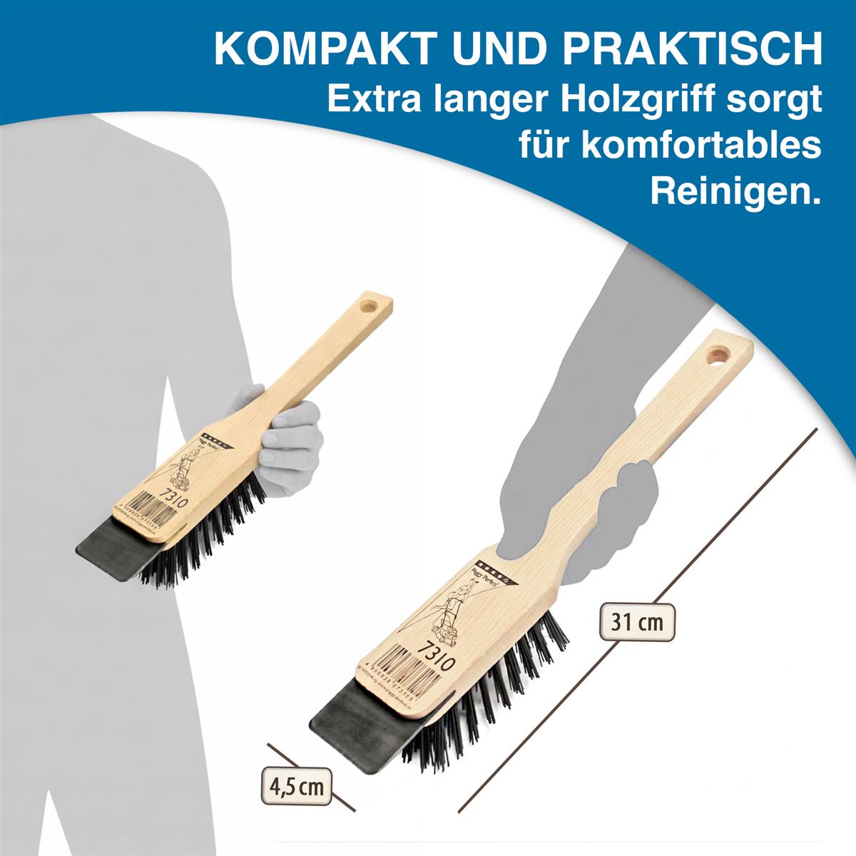 Rasenmäher Reinigungsbürste Bürste Holz mit Kratzer Profi Reinigung Natur