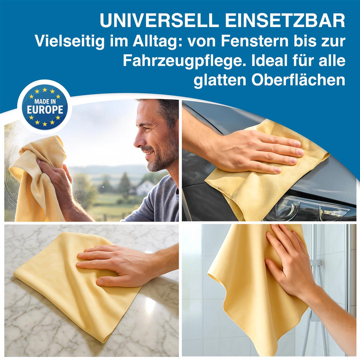 Fensterleder Ledertuch Echtleder Autoleder Premium Leder 68x50 cm