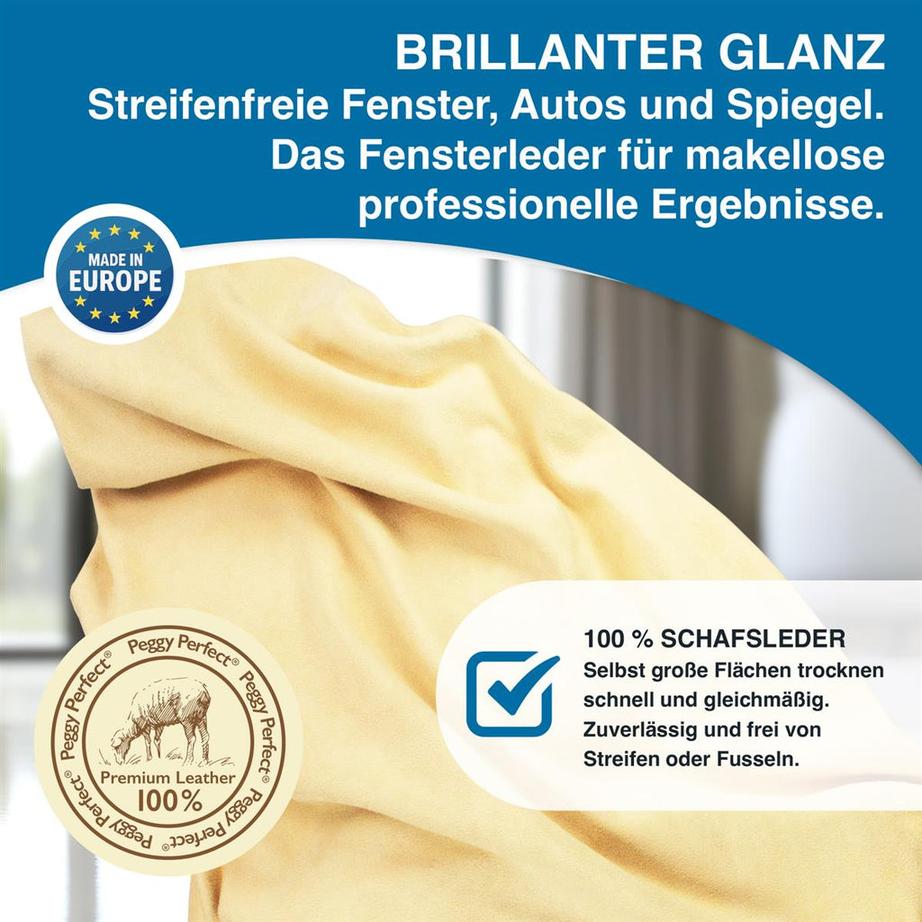 Fensterleder Ledertuch Echtleder Autoleder Premium Leder 45x30 cm