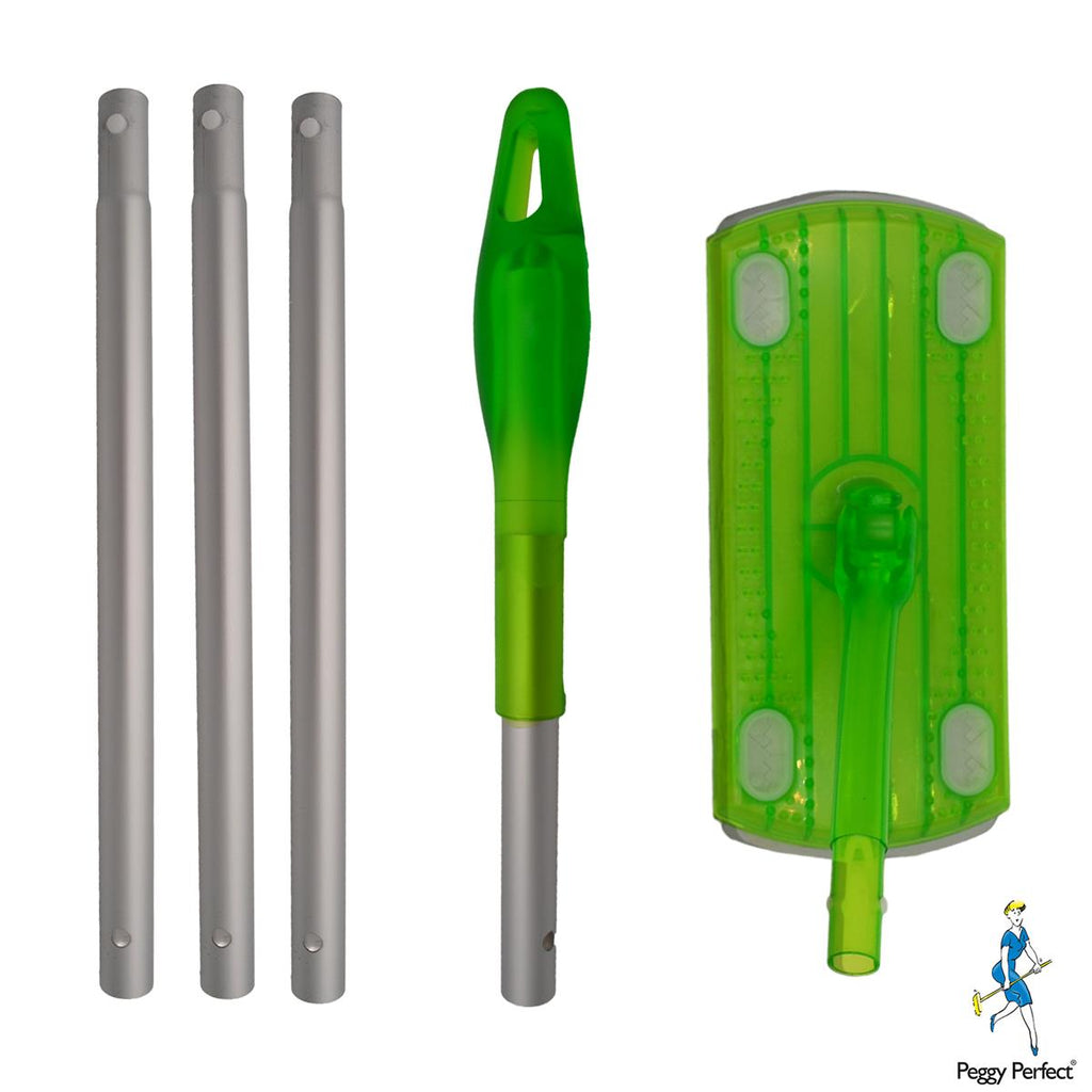 Bodenwischer Staubmagnet Slider Starter Set mit Stiel Bodenwischplatte 26 Tücher