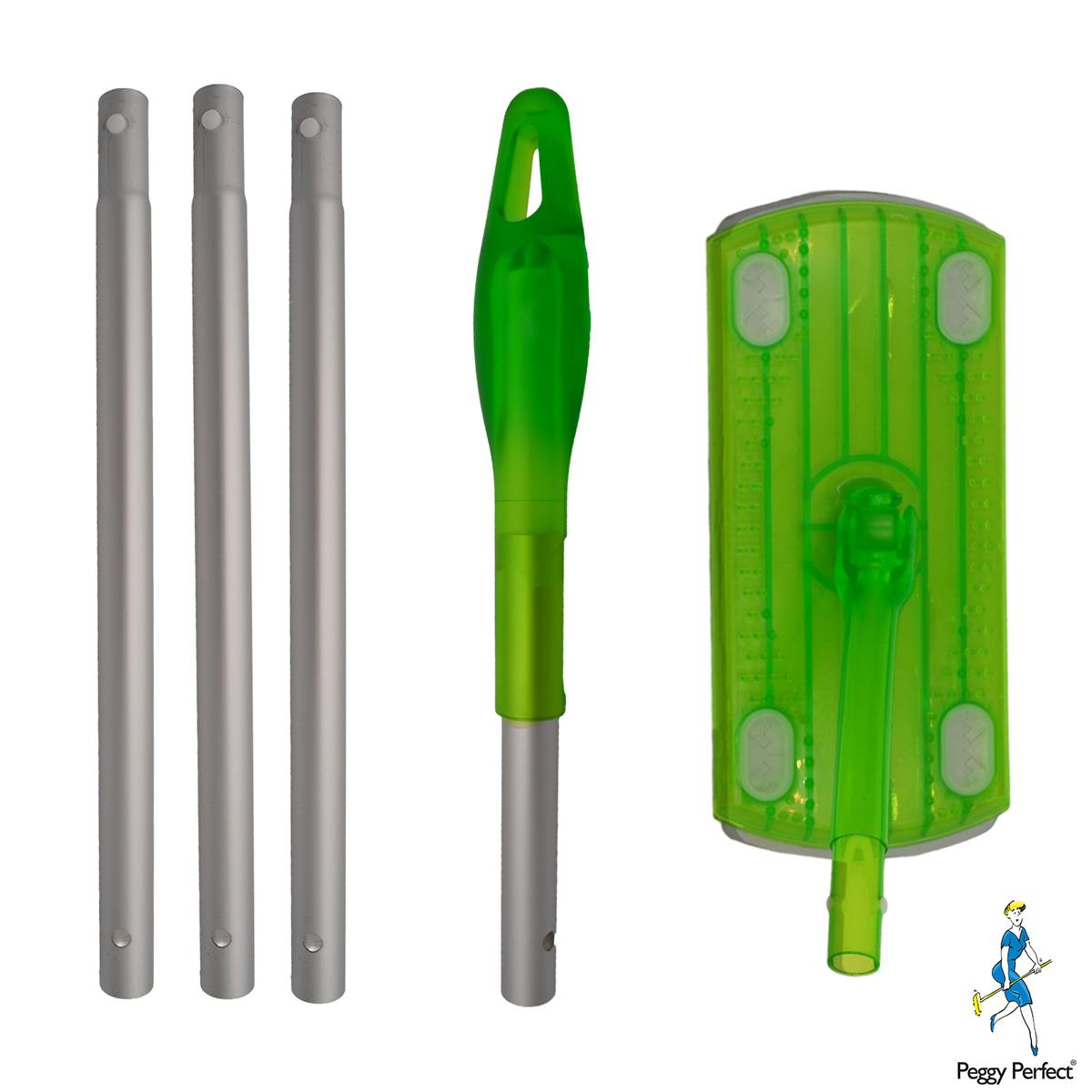 Bodenwischer Staubmagnet Slider Starter Set mit Stiel Bodenwischplatte 26 Tücher