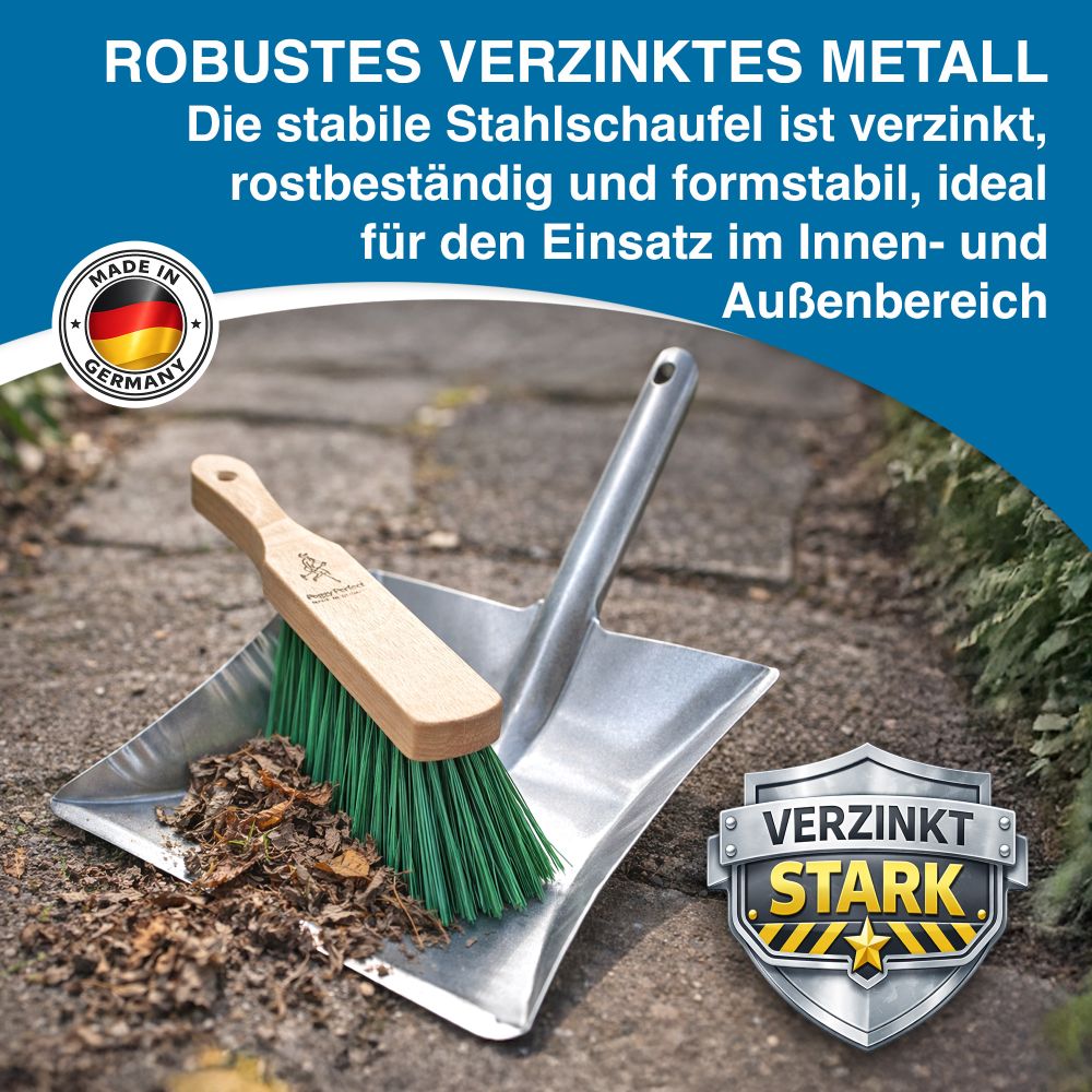 Kehrset Kehrgarnitur Besen und Schaufel Elastonborsten grün Industrie-&Gartenset