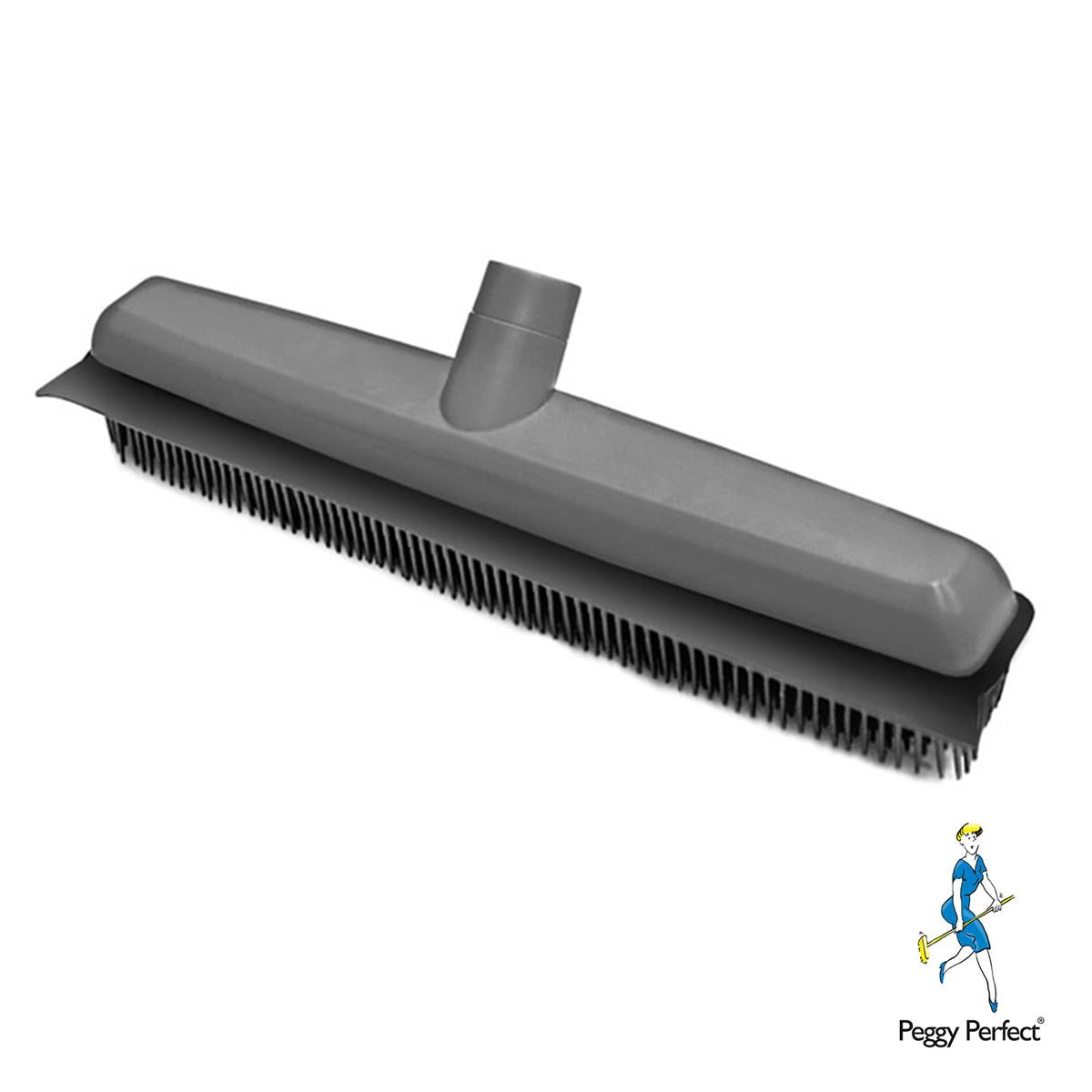 Gummibesen Rubber Broom Gummiborste 34cm Stiel 74-130cm Haarreinigung Profi Grau