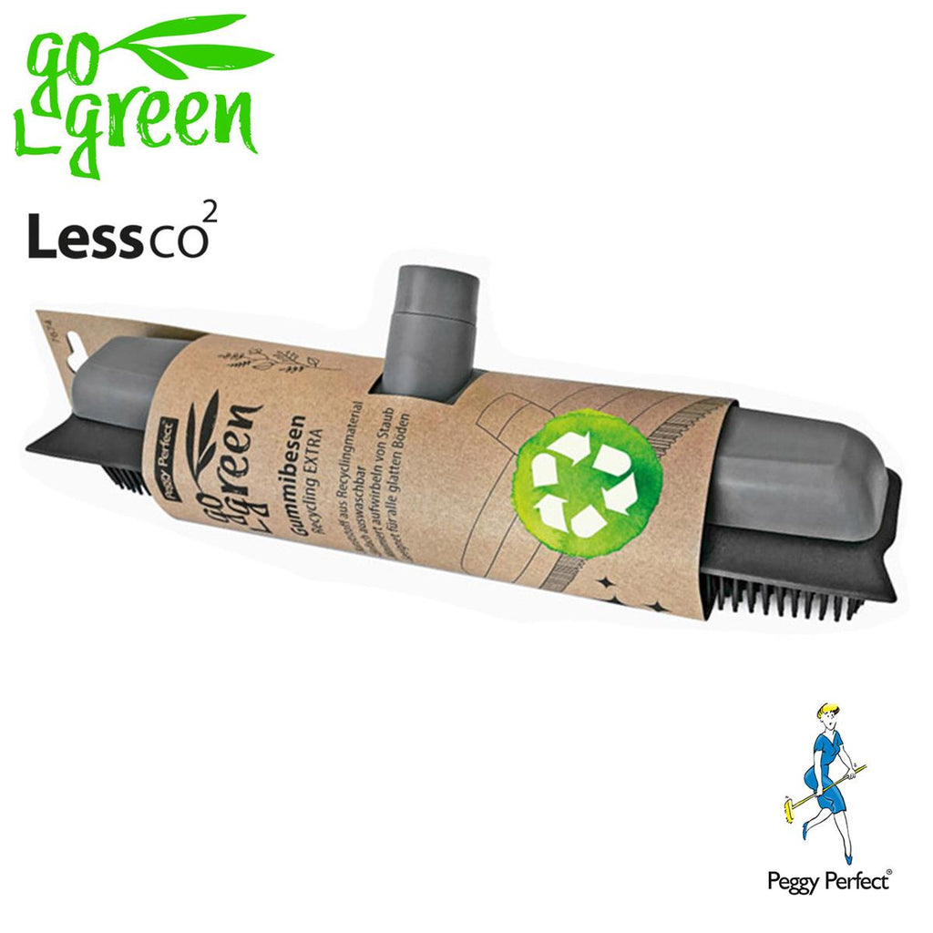 Gummibesen Rubber Broom Gummiborste 34cm Stiel 74-130cm Haarreinigung Profi Grau
