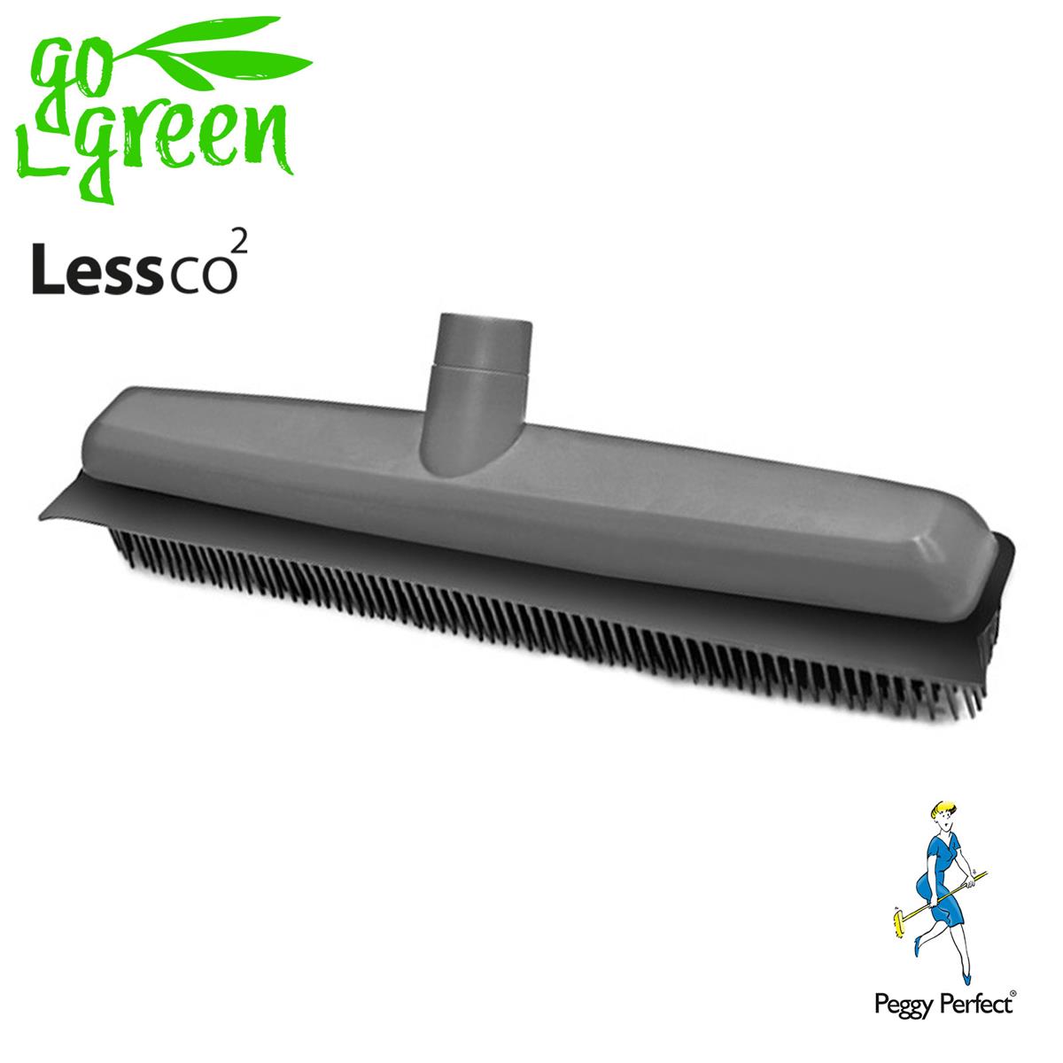 Gummibesen Rubber Broom Gummiborste 34cm Stiel 74-130cm Haarreinigung Profi Grau