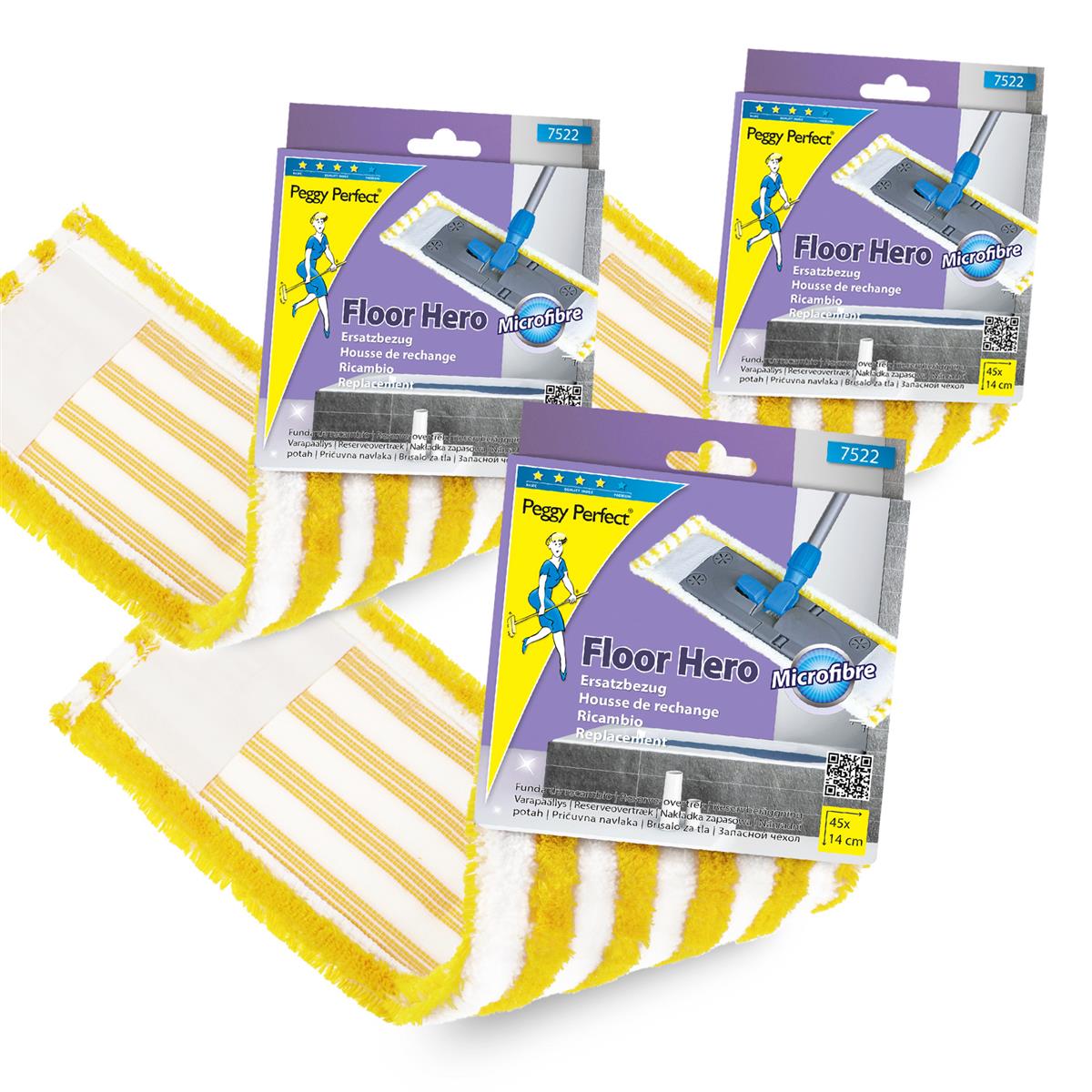 3x Wischmopp Bodenreiniger Bodenwischer Ersatzbezug Floor Hero Bad und Fliese