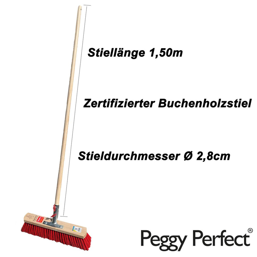 Straßenbesen Saalbesen Stielbesen mit Premium Elaston Borsten