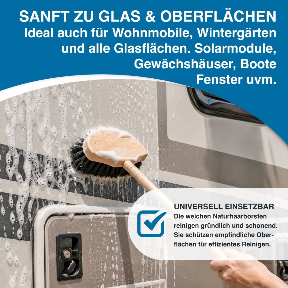 Fensterwascher Halbmond mit Rosshaar - Fensterbürste Fensterreinigung