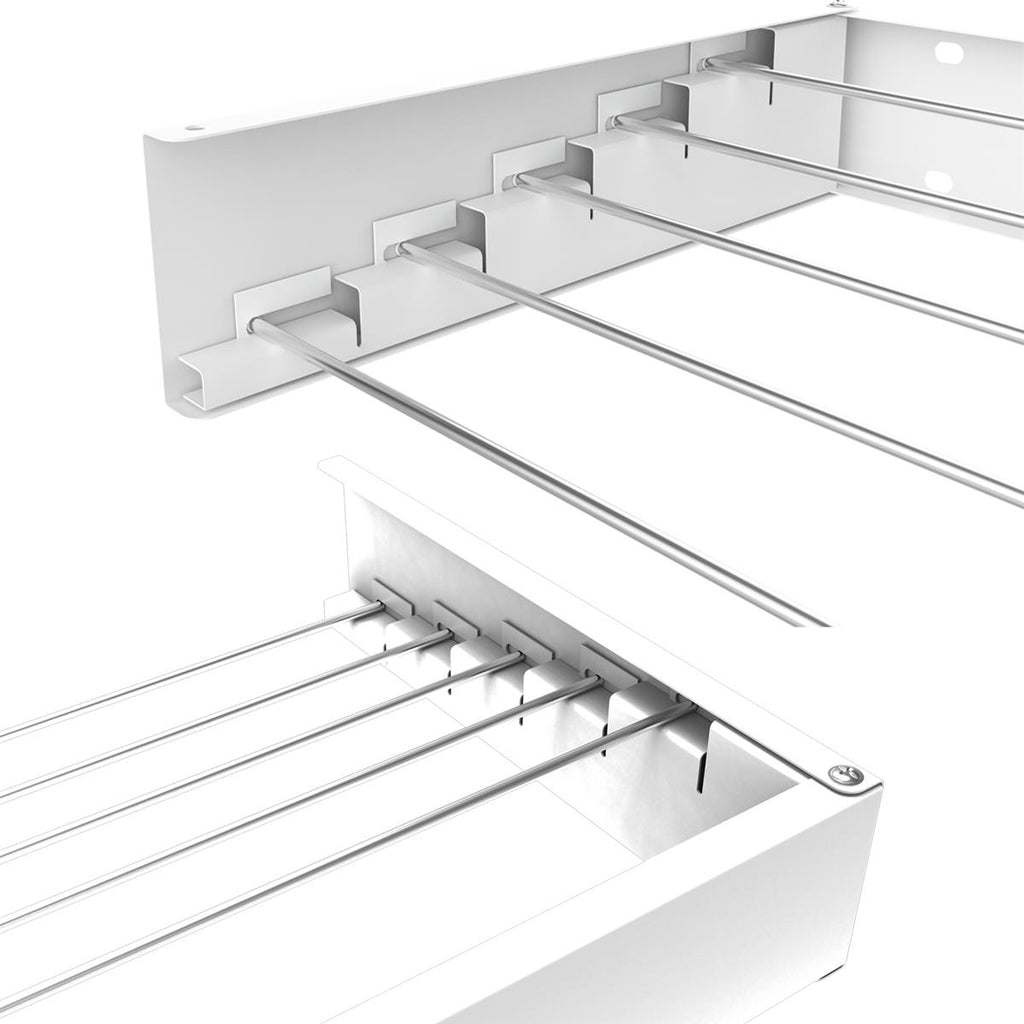 Wäscheständer klappbar zur Wandmontage im modernen Design.In- und Outdoor.