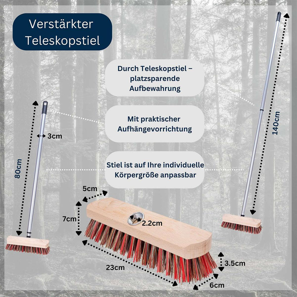 Schrubber aus Buchenholz mit widerstandsfähigem Borstenmix aus Arenga & PVC