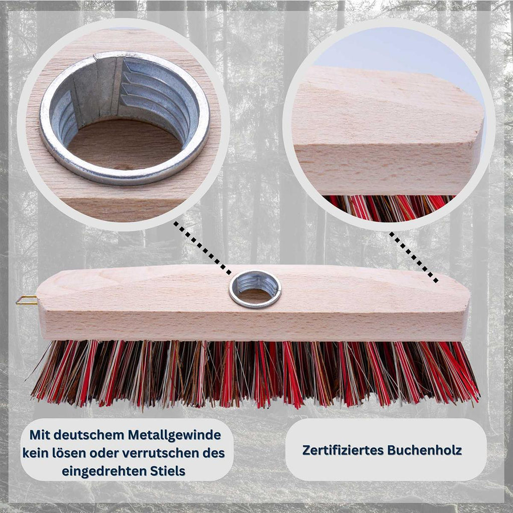 Schrubber aus Buchenholz mit widerstandsfähigem Borstenmix aus Arenga & PVC