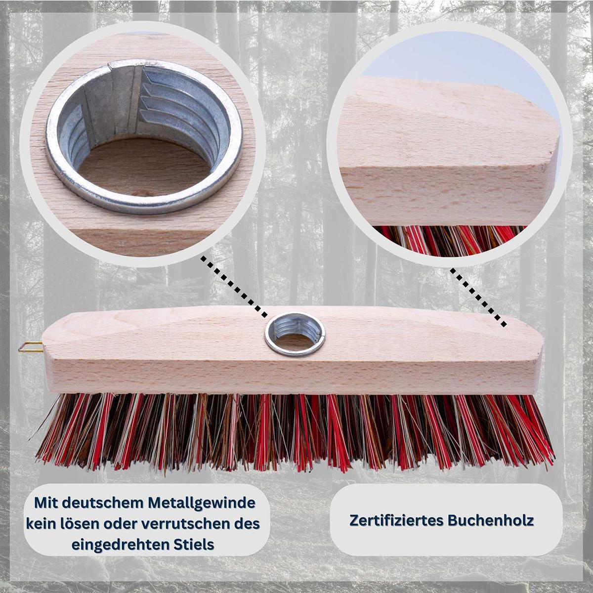 Schrubber aus Buchenholz mit widerstandsfähigem Borstenmix aus Arenga & PVC