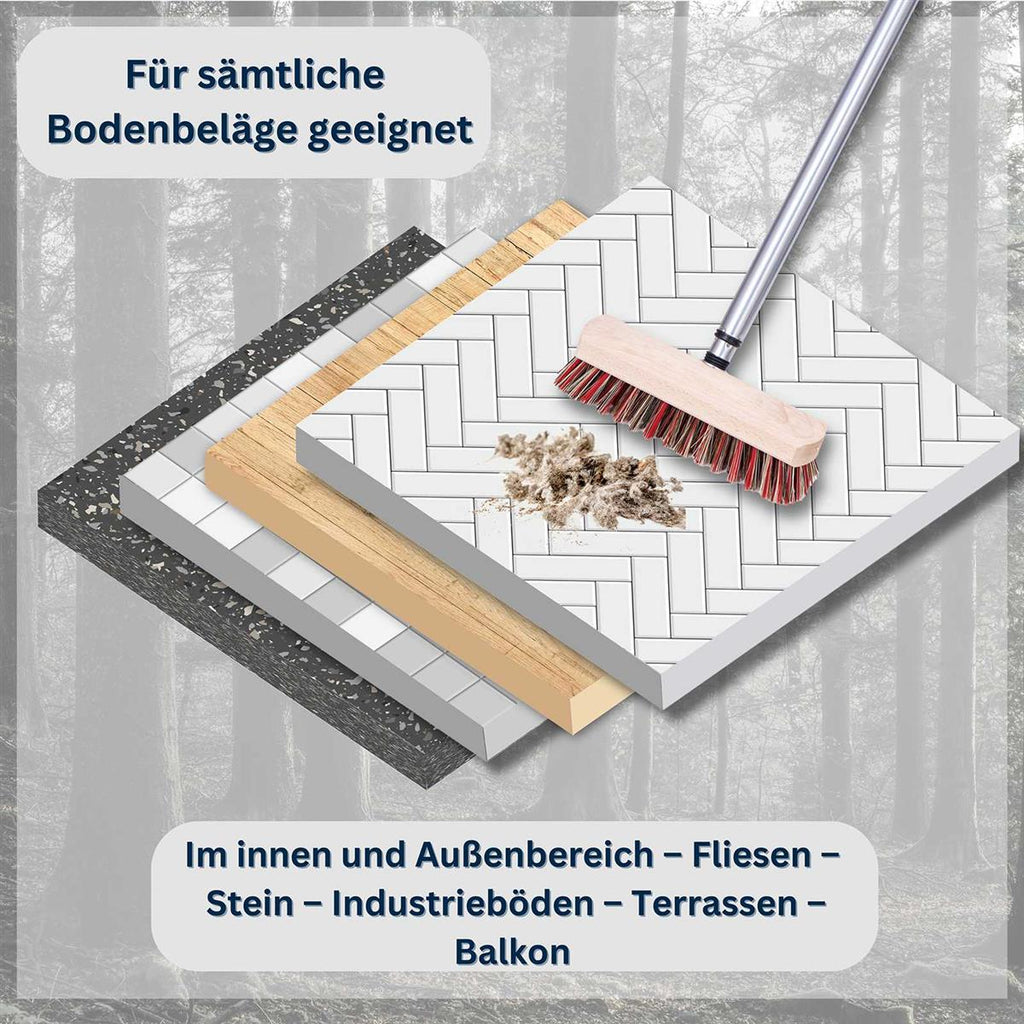 Schrubber aus Buchenholz mit widerstandsfähigem Borstenmix aus Arenga & PVC