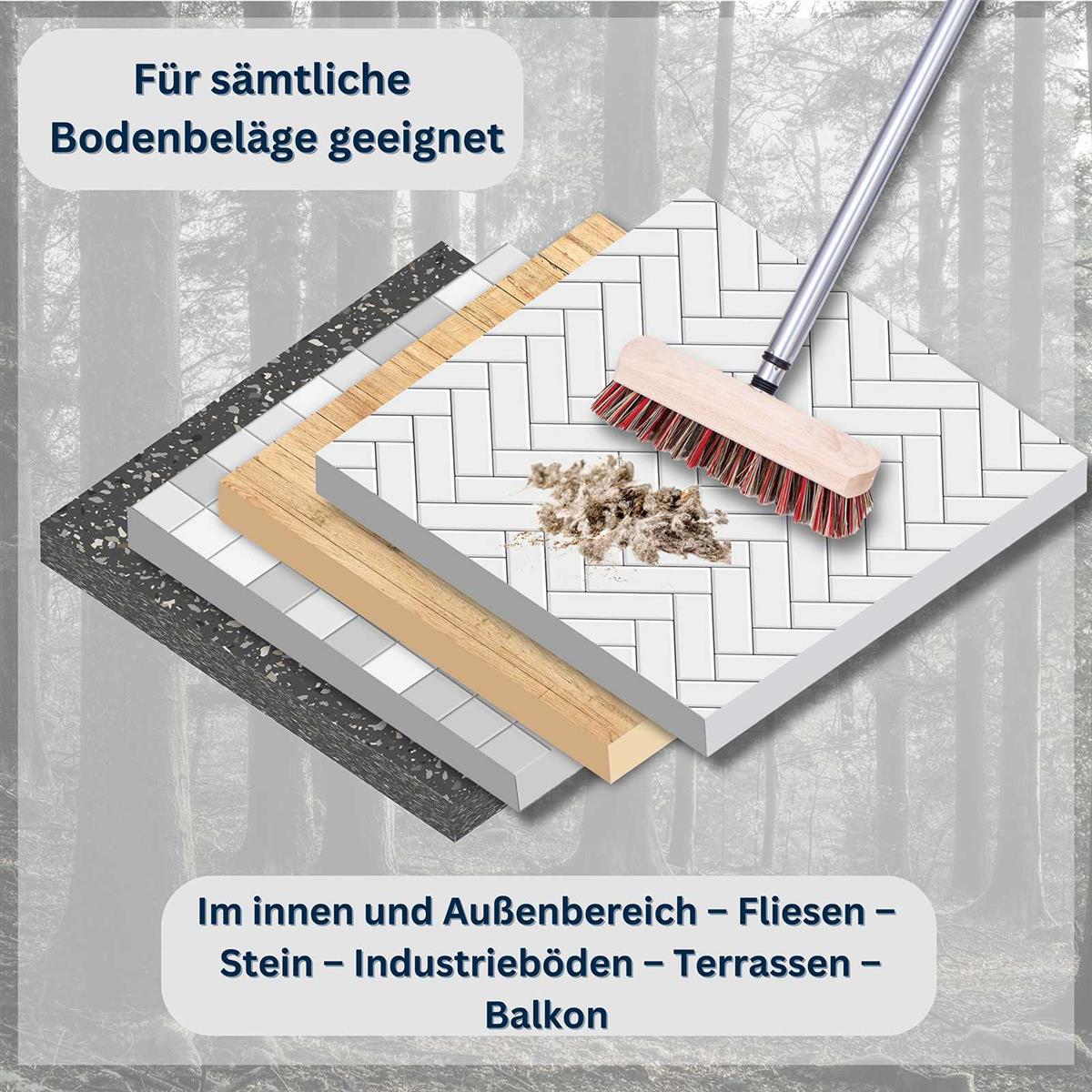 Schrubber aus Buchenholz mit widerstandsfähigem Borstenmix aus Arenga & PVC