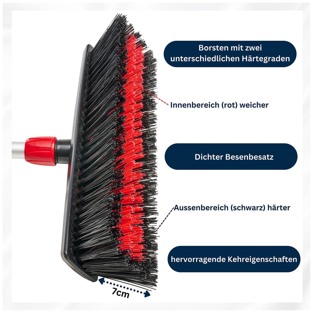 Straßenbesen Black Star „Testsieger” Zwei Zonen Besatz - Aluminiumstiel