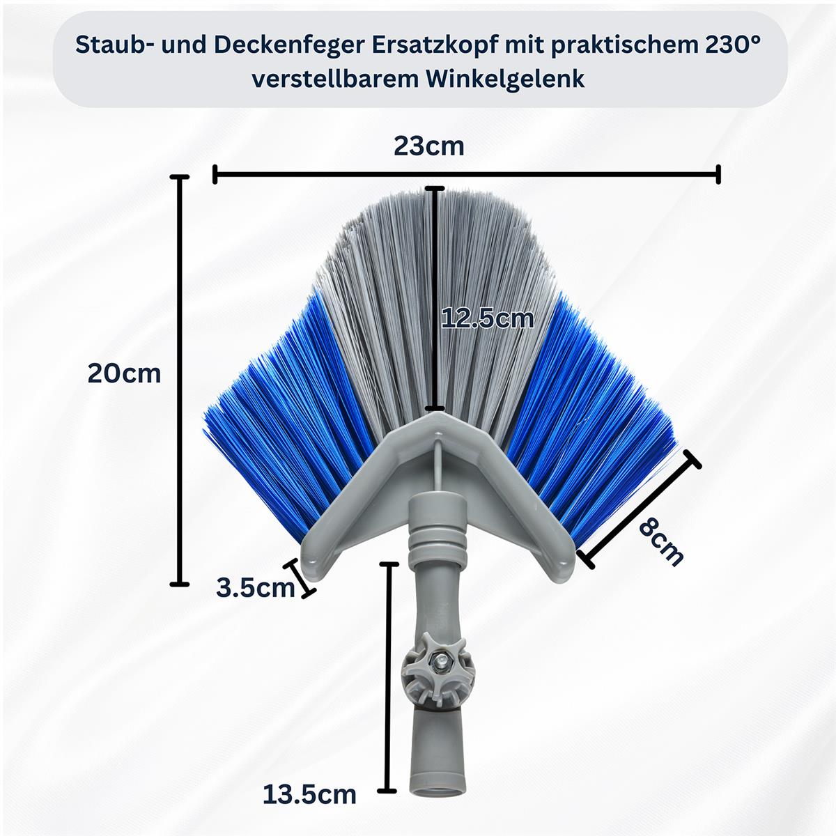 Decken-, Staubfeger Ersatzkopf mit Winkelgelenk - Gewinde (2,2cm Ø)