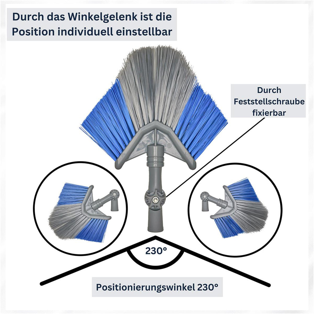 Decken-, Staubfeger Ersatzkopf mit Winkelgelenk - Gewinde (2,2cm Ø)