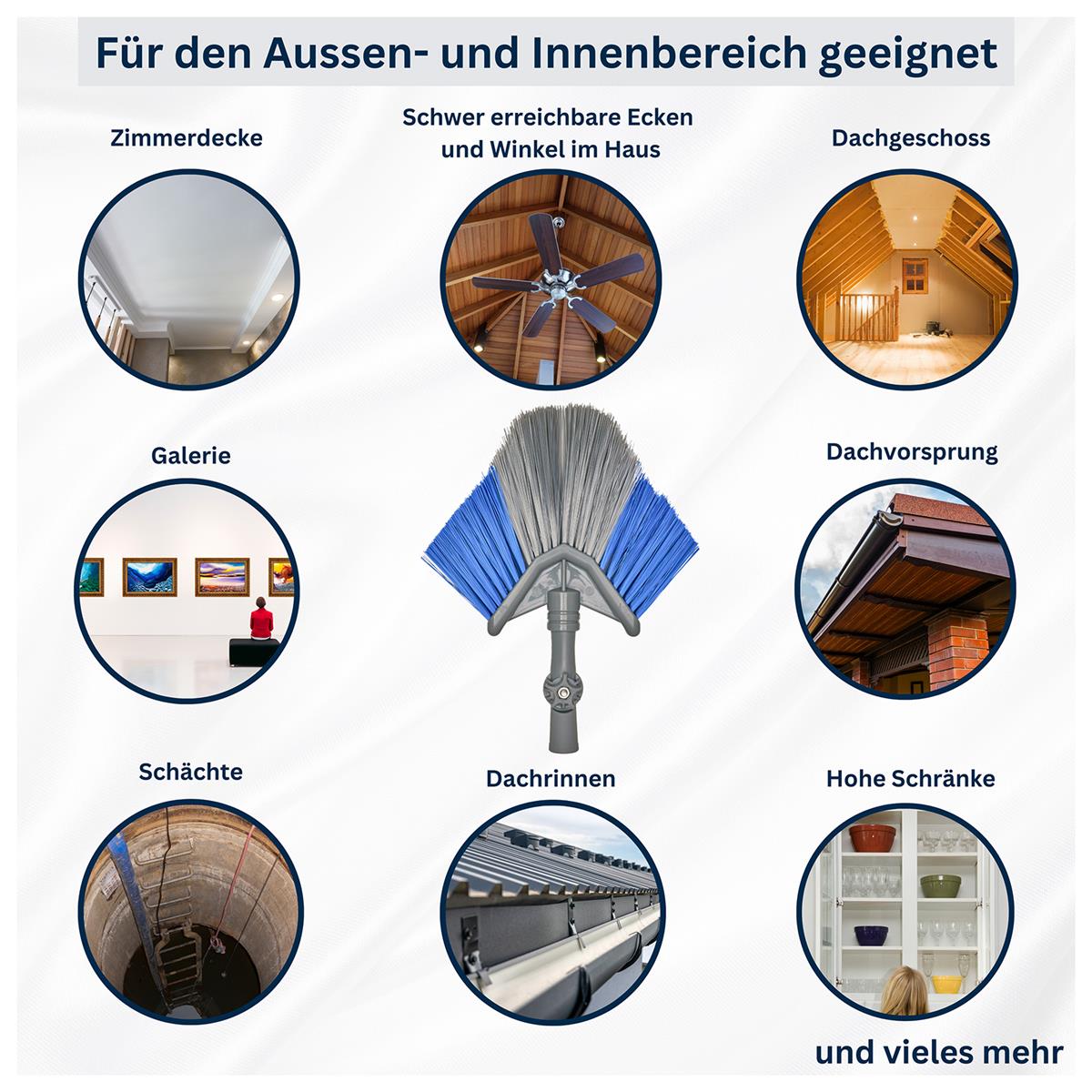 Decken-, Staubfeger Ersatzkopf mit Winkelgelenk - Gewinde (2,2cm Ø)
