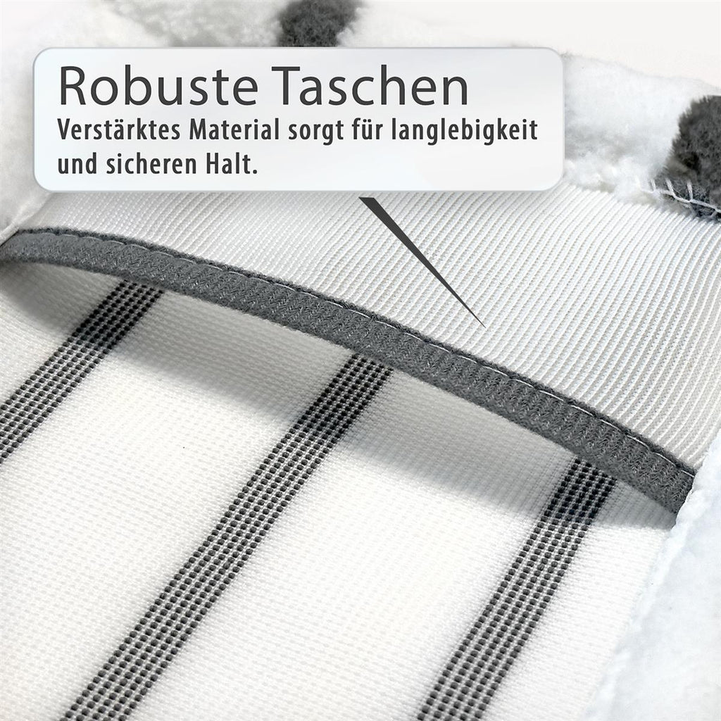 Peggy Perfect 3er Set – waschbarer Wischmopp Microfaser Ersatzbezug mit einer Größe von 47,5x17,5cm, geeignet für ca. 42x11,5cm große Bodenplatten. Ausgestattet mit Microfaser Power Lines.