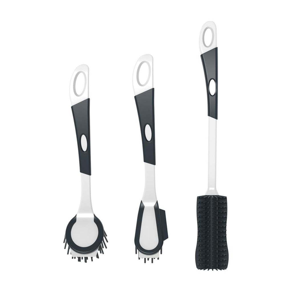 Rival 3-teiliges Spülbürsten Set Curve-Line mit Gumminoppen anthrazit