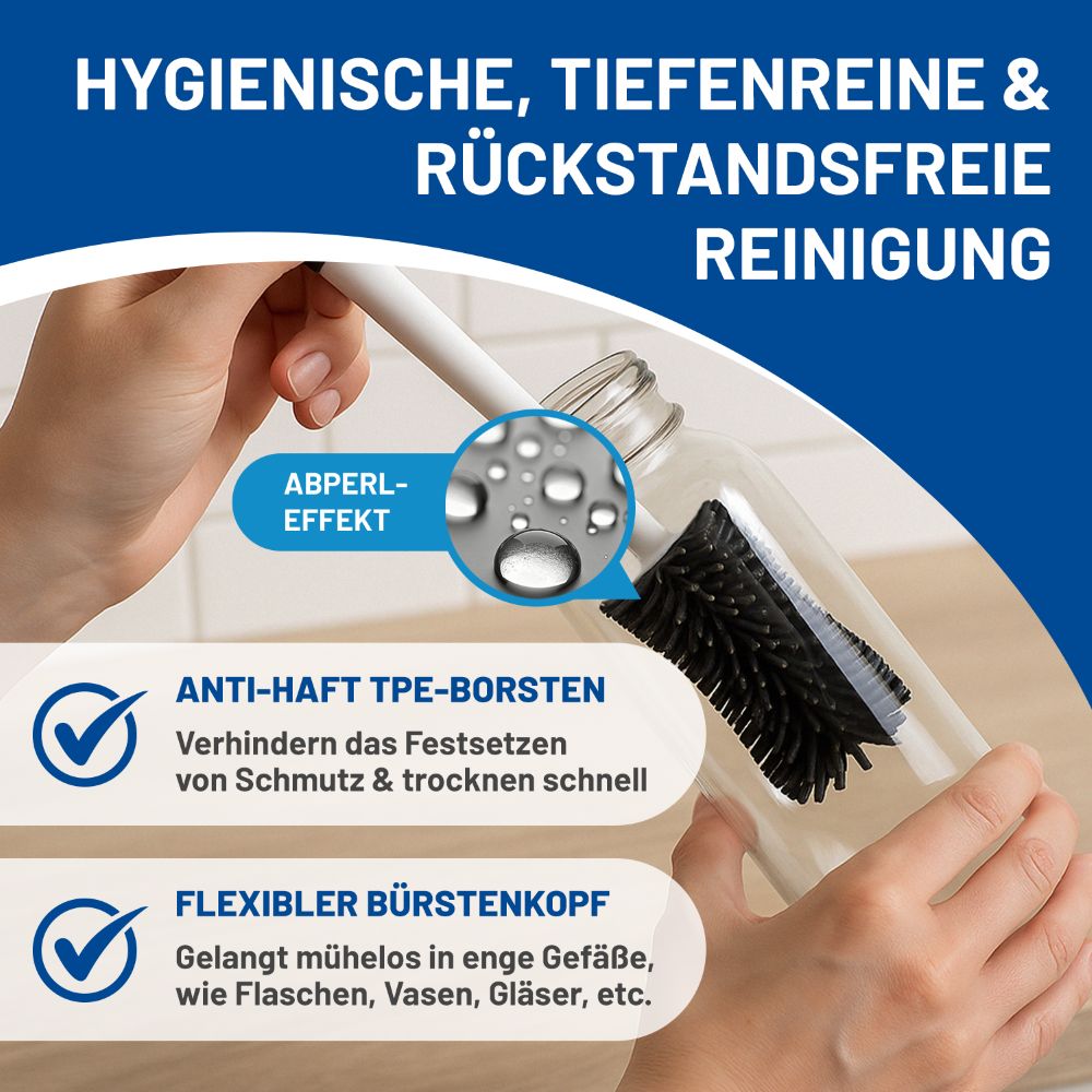 Rival 3-teiliges Spülbürsten Set Curve-Line mit Gumminoppen anthrazit