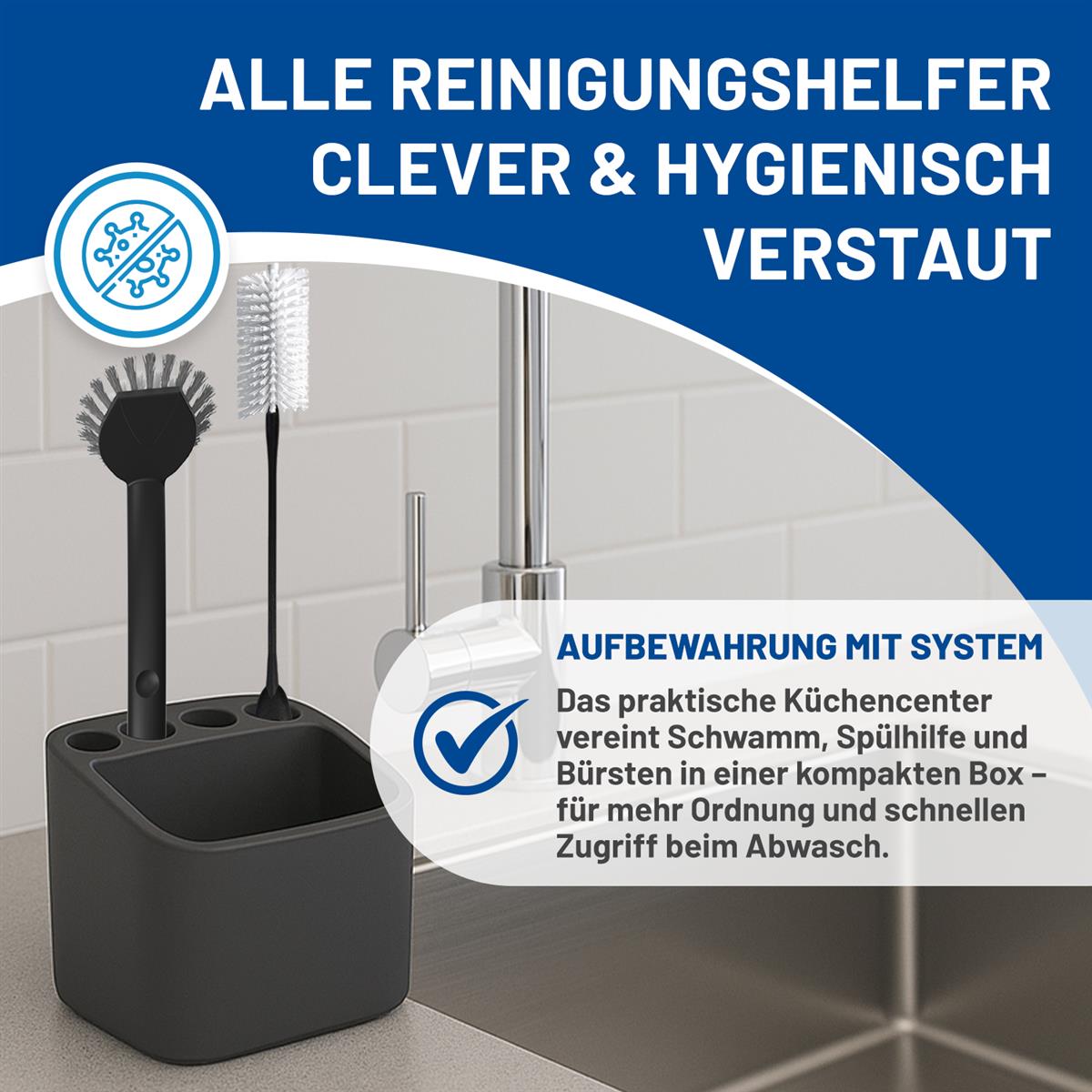 Rival 5-teiliges Küchenhelfer Set mit PBT-Borsten anthrazit