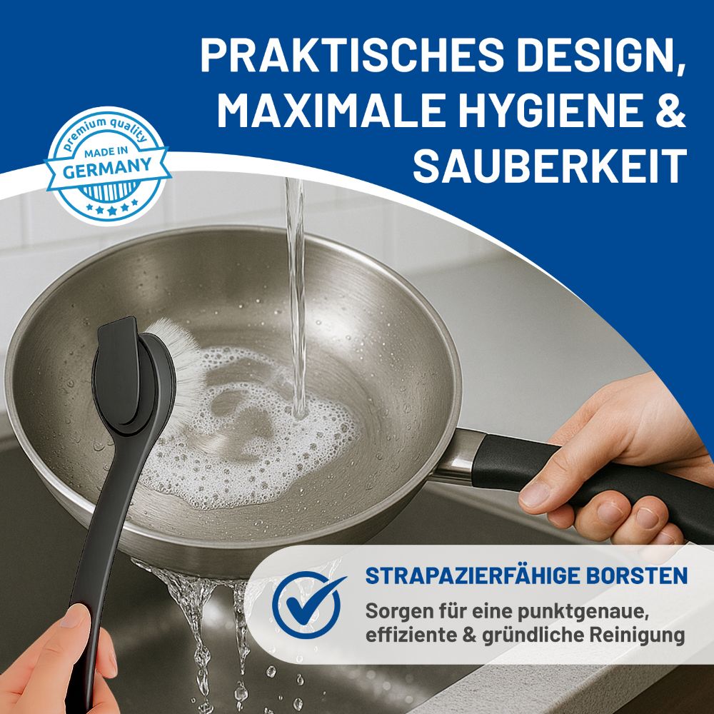 Rival 6er Set Spülbürste Euro-Line mit 5 Wechselköpfen schwarz