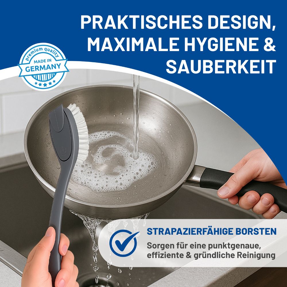 Rival 6er Set Spülbürste Euro-Line mit 5 Wechselköpfen  grau - oval