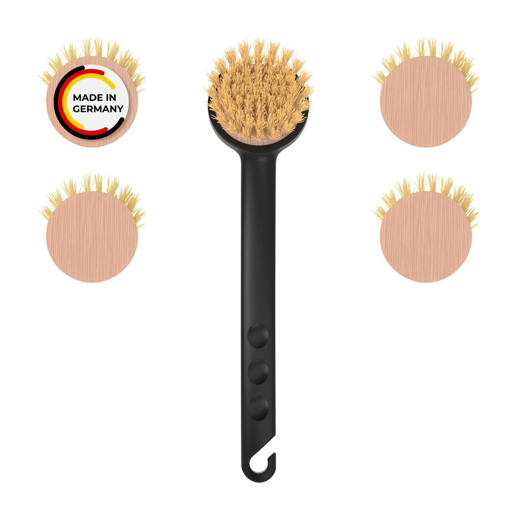 Rival 6er Set Spülbürste Euro-Line mit 5 Wechselköpfen aus Buchenholz schwarz