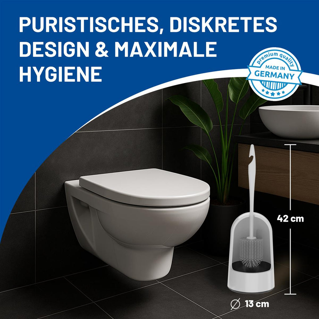 Rival WC-Garnitur Meiler weiß mit Gumminoppenbürste & Randreiniger