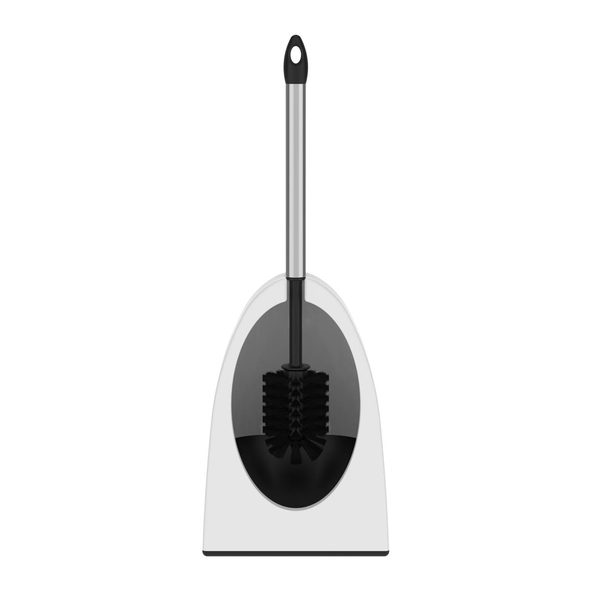 Rival WC-Garnitur Ergonomic mit verchromtem Stiel & Rundbürste weiß