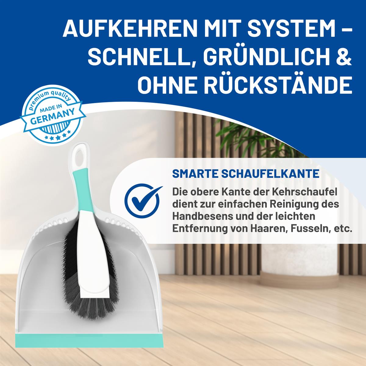 Rival Kehrgarnitur mit Lippe & gummiertem Griff türkis