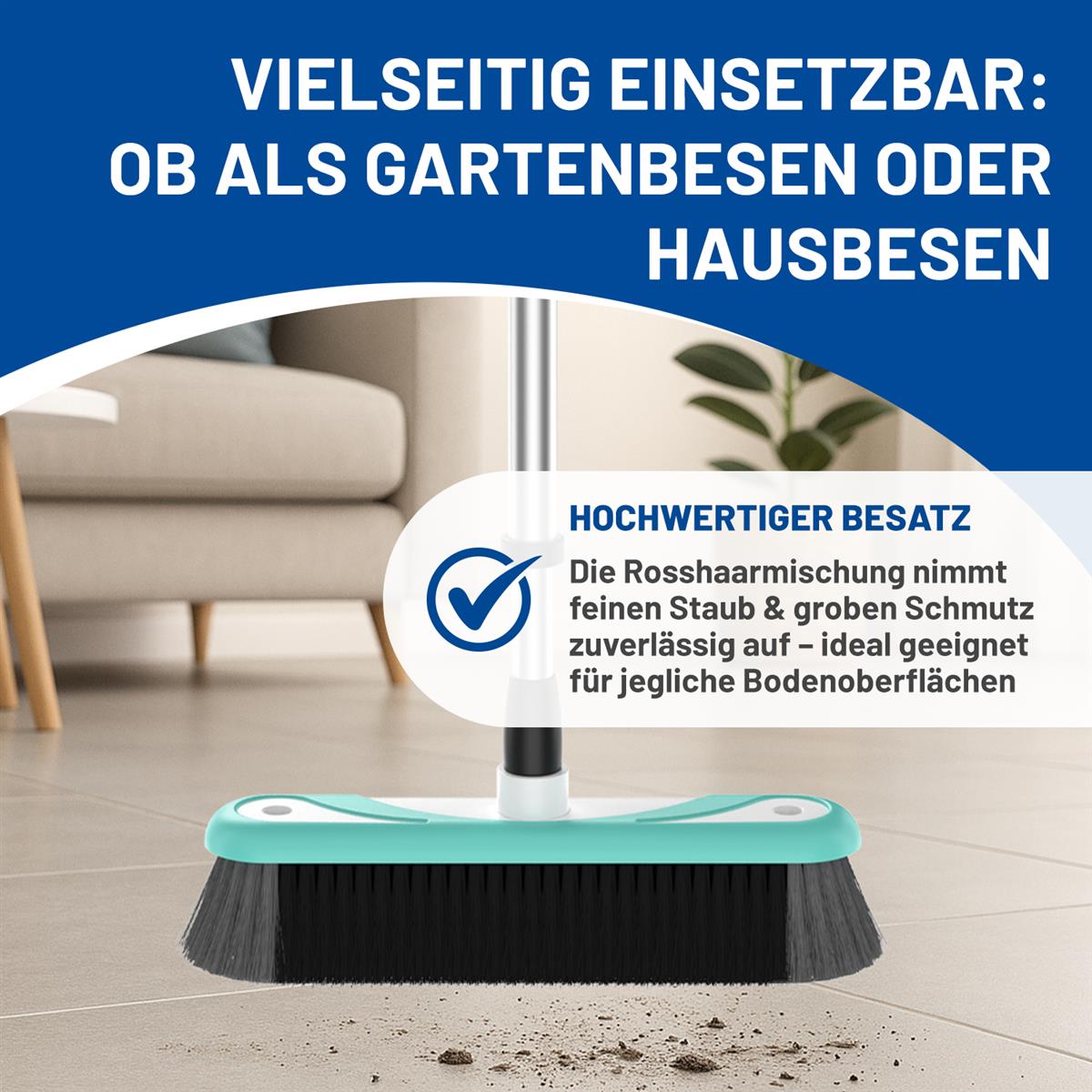 Rival Kehrgarnitur + Besen Set Türkis