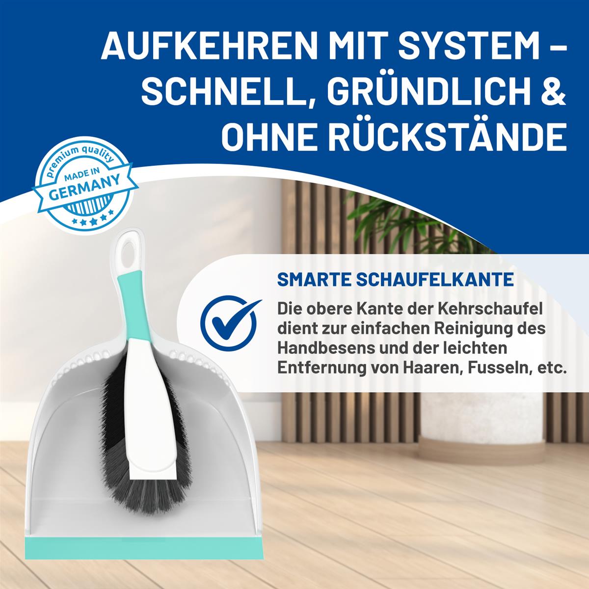 Rival Kehrgarnitur + Besen Set Türkis