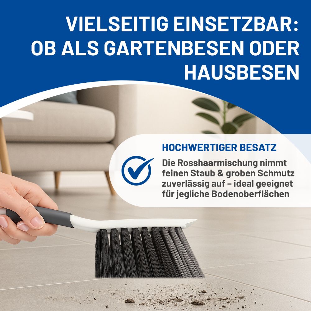 Rival Kehrgarnitur & Besen Set stahlgrau
