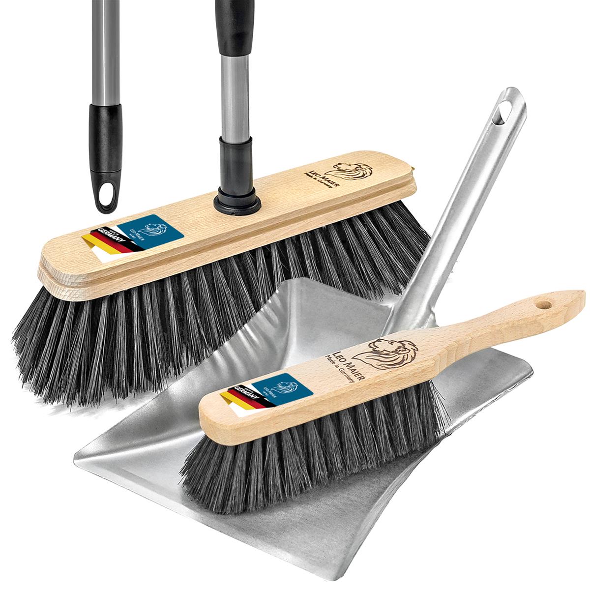 Peggy Perfect Kehrset mit Besen & Handfeger – Teleskopstiel 75–130 cm