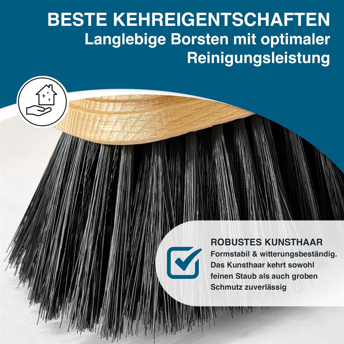 Peggy Perfect Kehrset mit Besen & Handfeger – Teleskopstiel 75–130 cm