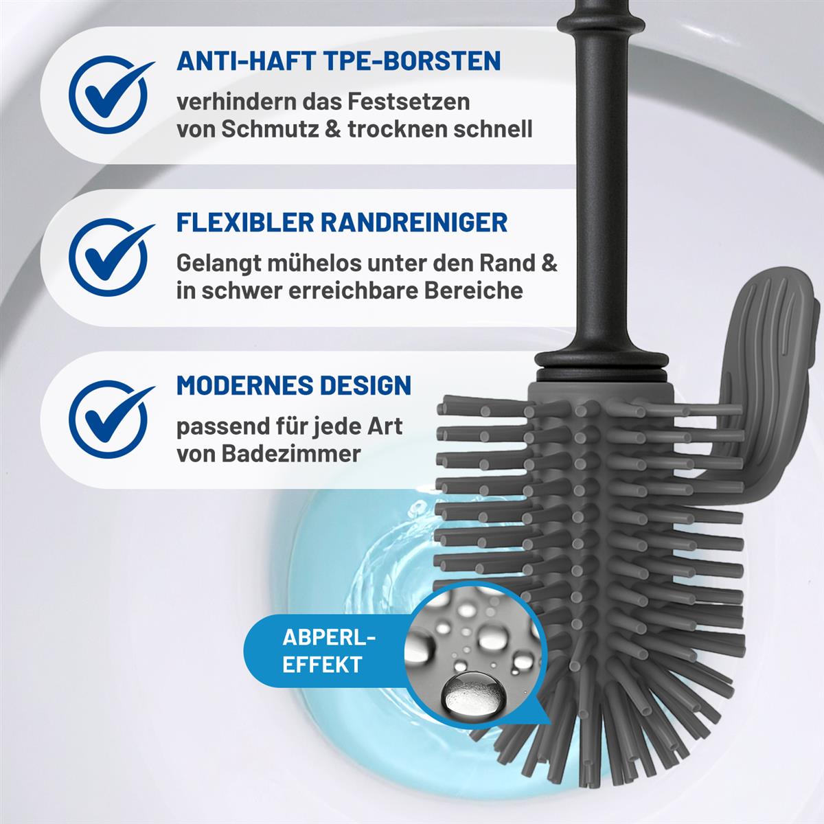 Rival 2er-Set WC-Randreiniger-Bürste mit Noppen