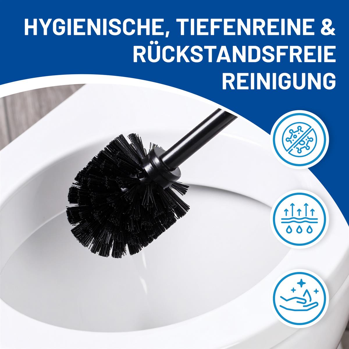 Rival 3er-Set Ersatz WC-Bürstenköpfe - Rundbürste für Life Style WC-Garnitur