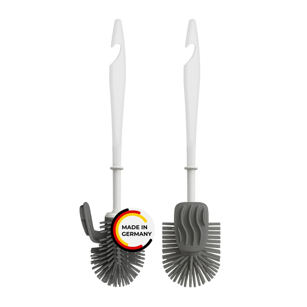 Rival 2er-Set WC-Randreiniger-Bürste mit Noppen weißer Griff
