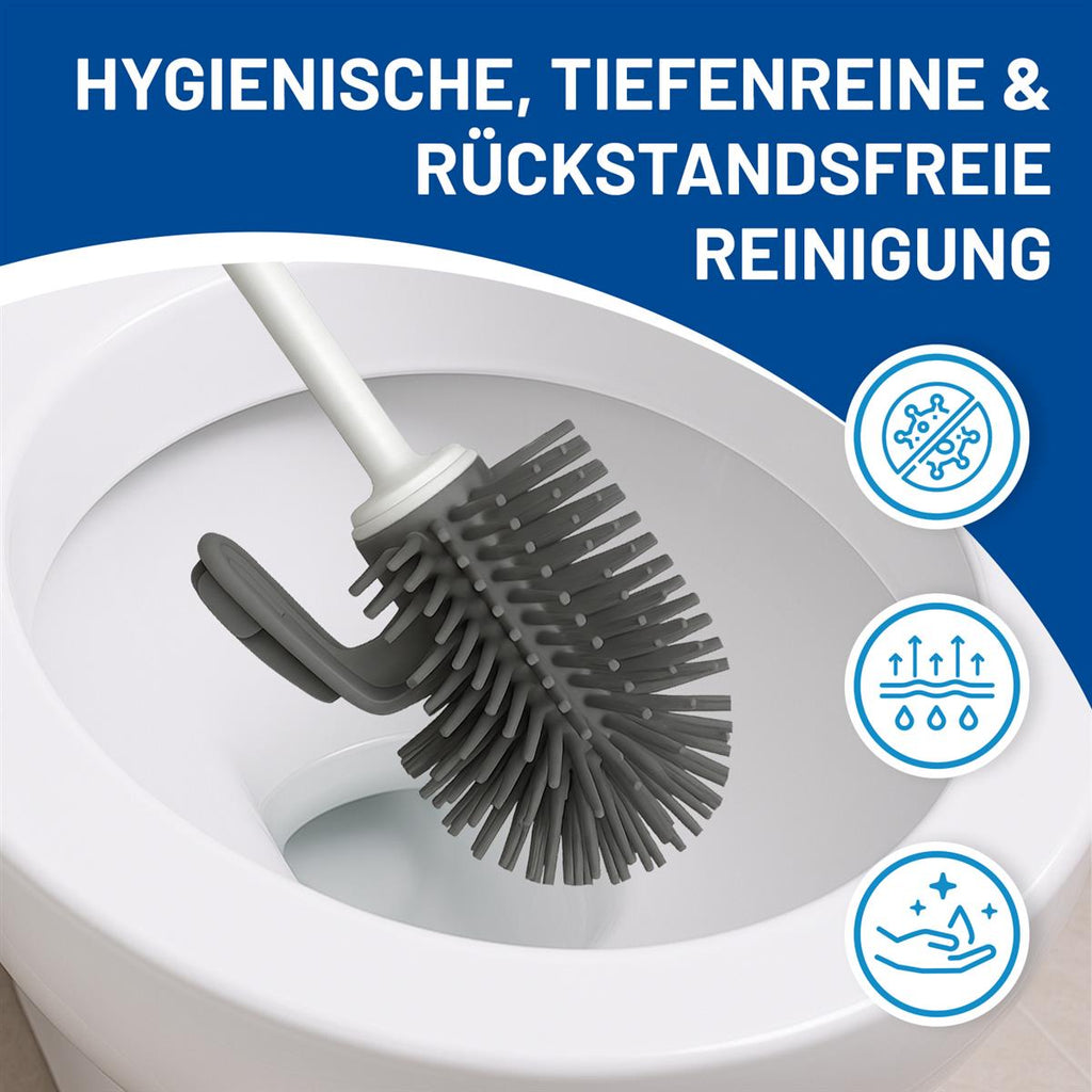 Rival 2er-Set WC-Randreiniger-Bürste mit Noppen weißer Griff