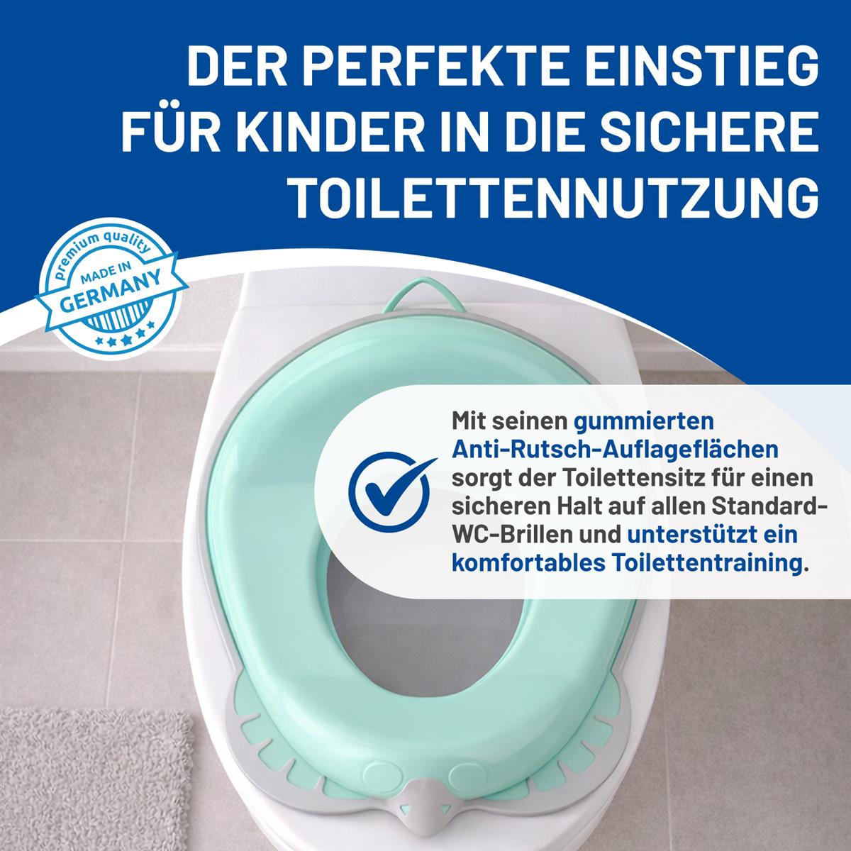 Rival Kinder-Toilettensitz blaugrün/grau mit Gummierung