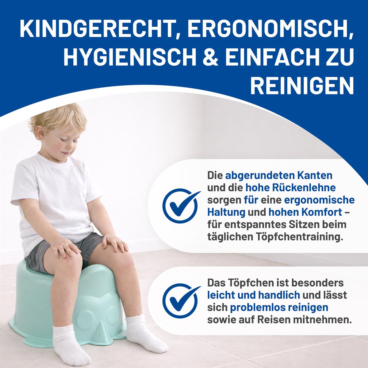 Rival Kinder-Toilettentopf blaugrün ohne Gummierung