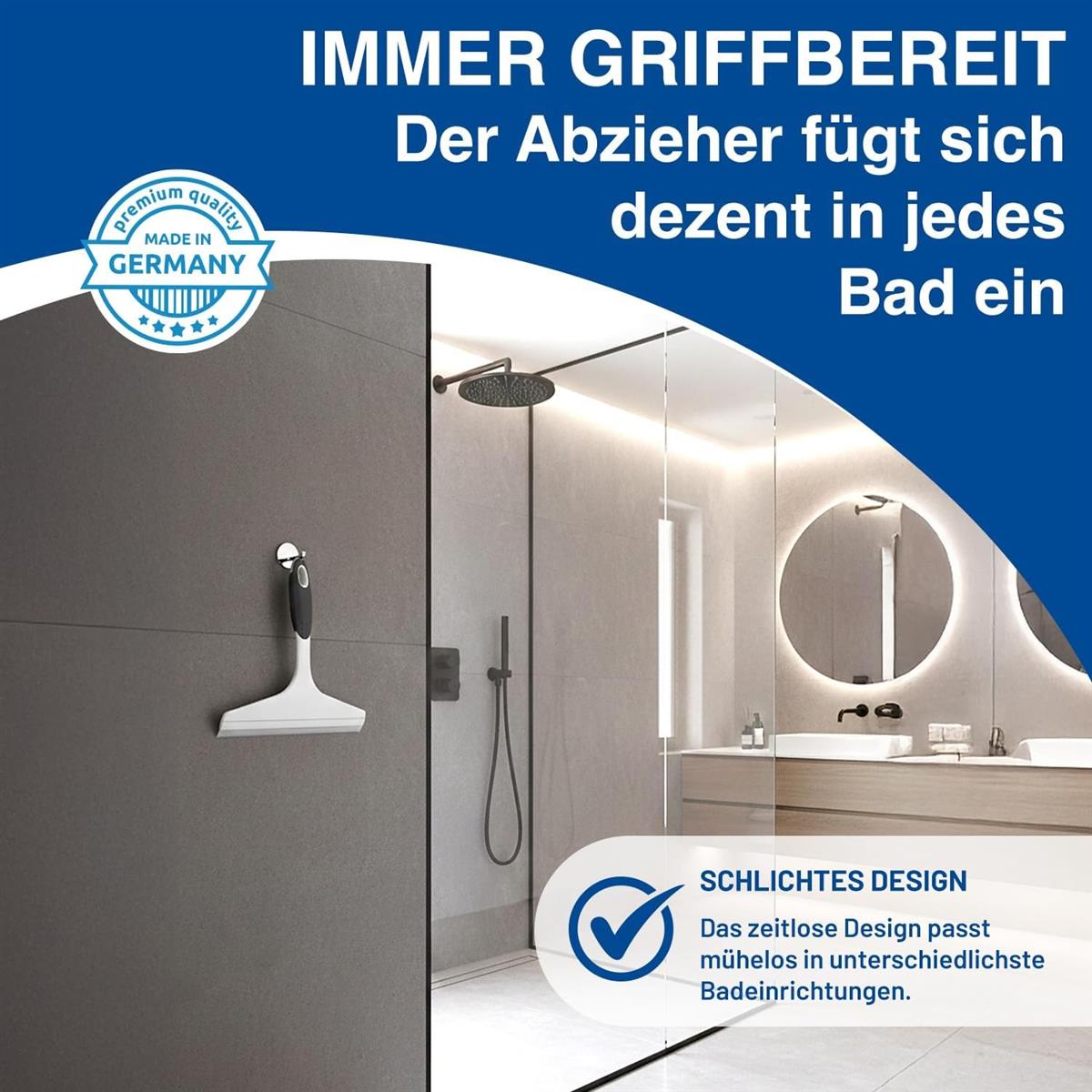 Rival Scheibenabzieher mit gummiertem Griff inkl. Ersatzlippe weiß/stahlgrau