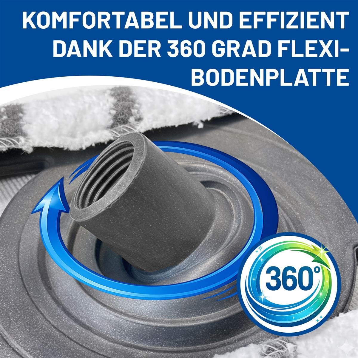 Rival Bad- und Fliesenwischer ""Flexi"" mit Microfaserbezug mit Teleskopstiel anthrazit
